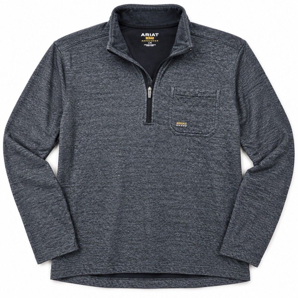 Ariat Rebar Men's Foundation 1/4 Zip Pullover Shirt Gray Workwear L